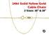14KT Yellow Gold Cable Chain, 1.4 mm, (7-14KT-Cable )