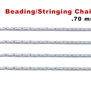 Sterling Silver Beading or Stringing Chain, 0.70 mm, (SS-098)