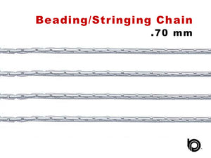 Sterling Silver Beading or Stringing Chain, 0.70 mm, (SS-098)