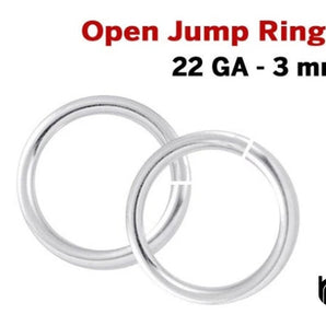 Sterling Silver Open Jump Rings, 22ga, 50 Pcs, 3 mm, Wholesale Price, (SS/JR22/3O)