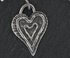 Sterling Silver Artisan Trio Heart Charm, (AF-190)