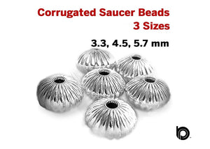 Sterling Silver Corrugated Saucer Beads, (SS/2022)