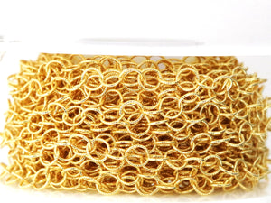 14K Gold Filled Twisted Wire Round Cable Chain, 4.5 mm, (GF-078)