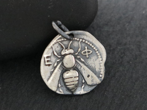 Sterling Silver Bee Pendant, Bee Charm -- (AF-257) - Beadspoint