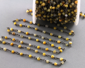 African Opal  Wire Wrapped Rosary, (RS-OPL-11) - Beadspoint