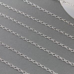 Sterling Silver 2.1 mm baby Figaro Diamond Cut Chain, (C101CDC), (167) - Beadspoint