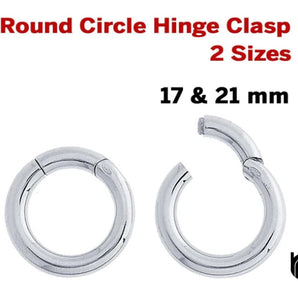 Sterling Silver Circle Hinge Clasp, (SS/1008)