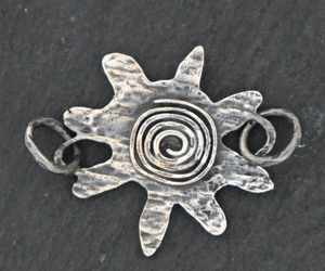 Sterling Silver Artisan handmade Sun Connector, (AF-178) - Beadspoint