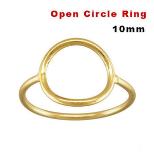 14K Gold Filled Open Circle Ring (1mm Wire), 3-9 mm, (GF-825)