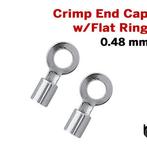 Sterling Silver Crimp End Cap w/Flat Ring, (SS/503)