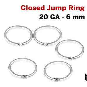 Sterling Silver 20 GA Close Jump Rings,10 PCS (SS/JR20/6)