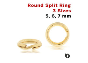 Gold Filled Round Split Ring, 3 Sizes  (GF/363)