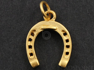 24K Gold Vermeil Over Sterling Horse Shoe Charm  -- VM/CH5/CR17 - Beadspoint