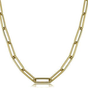 14K Solid Yellow Gold Paperclip Chain Necklace, (14k-2903F(3))