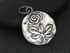 Sterling Silver Rose Pendant, Rose charms, (AF-256)