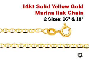 14KT Yellow Gold marina link Chain, 2.4 mm, (9-14KT-Marina)