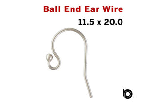 Sterling Silver Ear Wire w/Ball,  (SS/707)