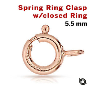 Rose Gold Spring Ring Clasp w/Closed Ring,(RG/450C)