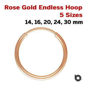 Rose Gold Filled Endless Hoops Earring, (RG/319)