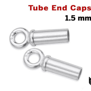 Sterling Silver Tube End Caps,4 Pieces, (SS/503)