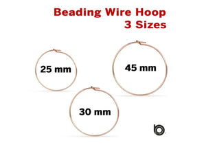 Rose Gold Filled Beading Wire Hoop, (RG/311)
