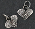 2 Pcs, Sterling Silver Flower on Heart Charm, Flower Charm, (AF-186)