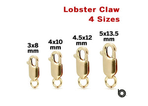 Gold Filled Lobster Claw, 4 Sizes - (GF/465)