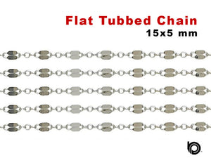 Sterling Silver Flat Tubbed Long and short Chain, 3.2x5.5 mm, (SS-160)