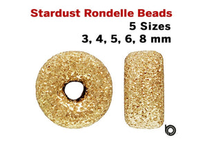 Gold Filled Stardust Rondelle Beads,5 Sizes,  (GF/581)