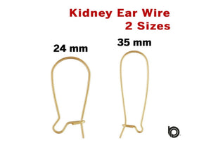 Gold Filled Kidney Ear Wire, 2 Sizes, (GF/704)
