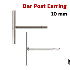 Sterling Silver 10mm Bar Post Earring, (SS-1041)