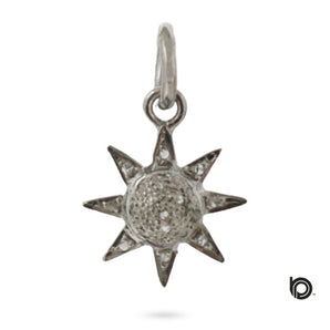 Pave Diamond Sunburst Charm, (DCH-155)