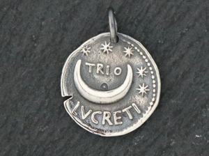 Sterling Silver Medallion Series Moon Coin Charm -- (AF-255) - Beadspoint