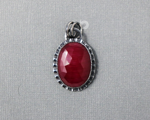 Sterling Silver Ruby Artisan Handmade Pendant (SP-5239) - Beadspoint