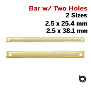 14K Gold Filled Bar w/ two holes, 2 Sizes (GF-757) - Beadspoint