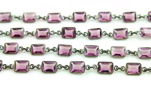 Amethyst Faceted Bezel Chain, (BC-AM-93) - Beadspoint