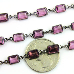 Amethyst Faceted Bezel Chain, (BC-AM-93) - Beadspoint