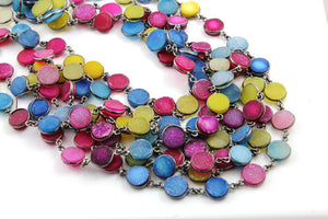 Multicolor Druzy Faceted Bezel Chain, (BC-DZY-70) - Beadspoint