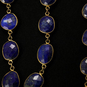 Lapis Faceted  Bezel Chain, (BC-LAP-67) - Beadspoint