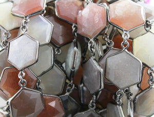 Faceted Bezel Chain, (BC-MNX-117) - Beadspoint