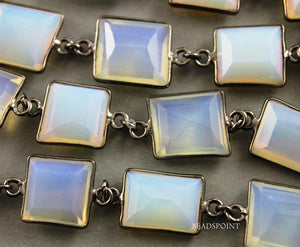 Opalite Faceted Fancy Cut Bezel Chain, (BC-OPL-140) - Beadspoint