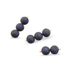 Pave Sapphire Round Beads, (BS-BA12) - Beadspoint