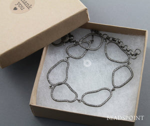 Pave Diamond Choker Necklace w/Diamond Clasp, (DCH-063) - Beadspoint