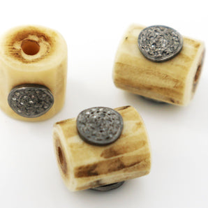 Pave Diamond Antler Beads, (DB-76) - Beadspoint