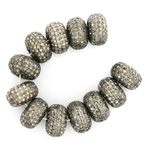 Pave Diamond Round Flat Bead,(DB-91) - Beadspoint