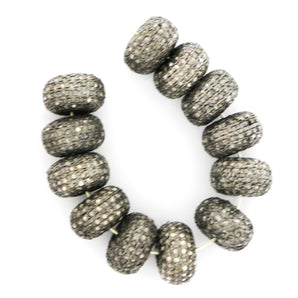 Pave Diamond Round Flat Bead,(DB-91) - Beadspoint