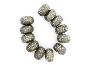 Pave Diamond Round Flat Bead,(DB-91) - Beadspoint