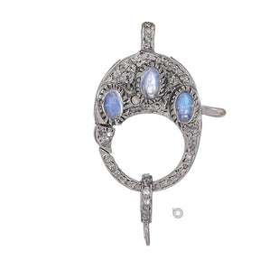 Pave Diamond Clasp w/Precious Stones, (DC-105)