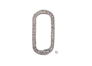 Pave Diamond Oval Snap Connector for necklace, bracelets or Pendants, (DC-128)