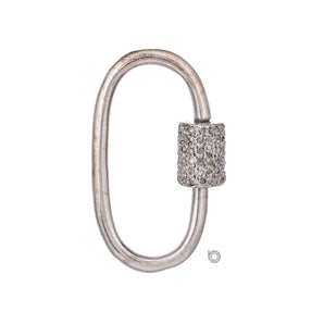 Pave Diamond  Screw Clasp, Carabiner Lock, (DC-93)